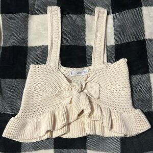 MNG Mango Crocheted Cropped Top size XS